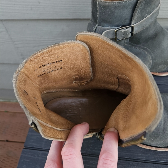 FRYE Grady Jodhpur Dark Gray Leather & Suede Ankle Boots Shoes Men’s Size 10 D - Picture 15 of 16